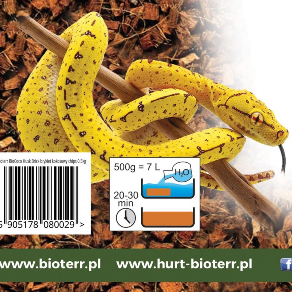 BioCoco Husk Brick Kokosový substrát, briketová štiepka 500g, fóliovaná