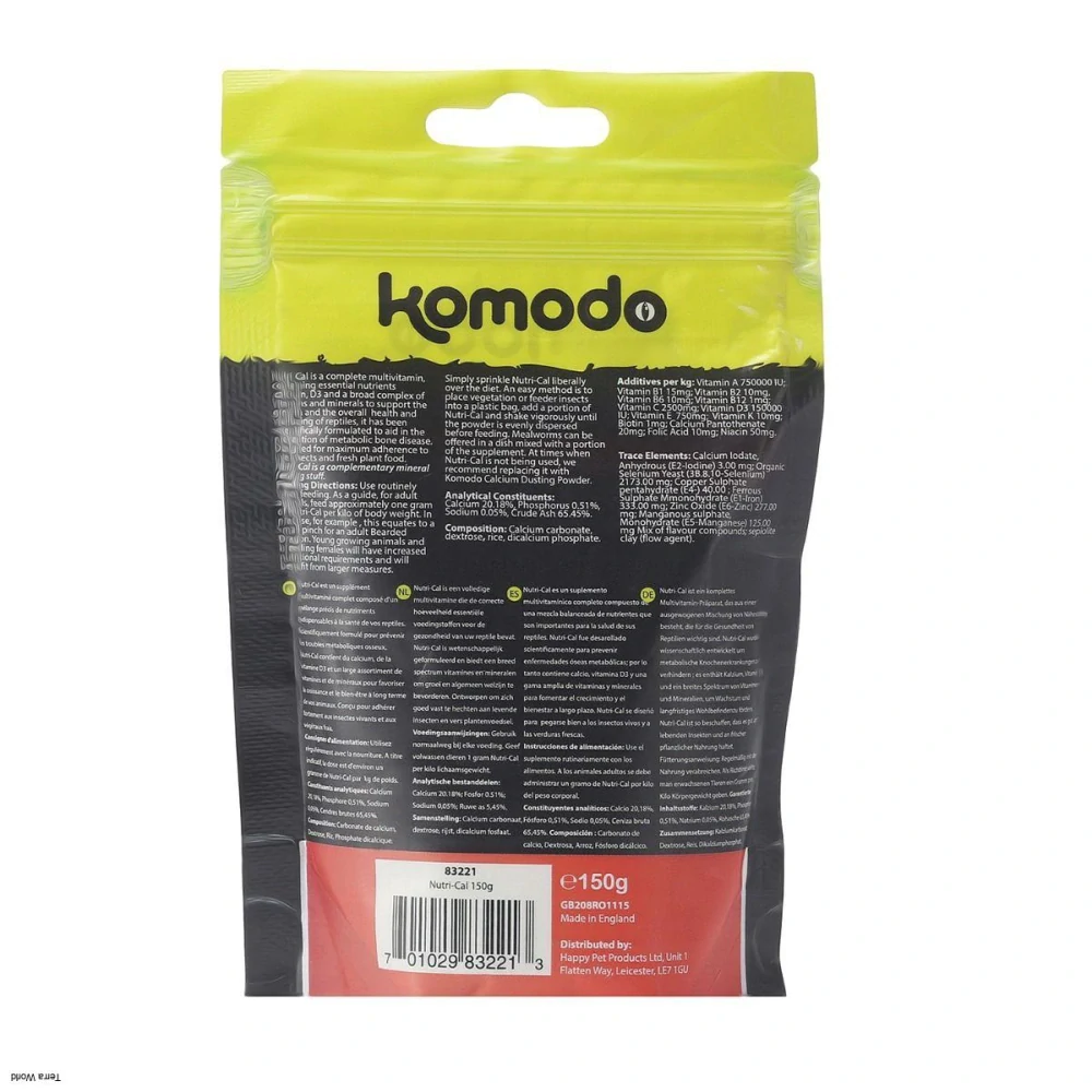 Komodo Nutri-Cal 75g - vitamíny a vápnik pre korytnačky a jašterice
