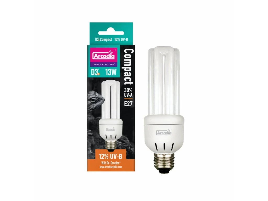 Arcadia D3+ Compact Reptile Lamp 13W 12.0 UVB – Obrázok 4