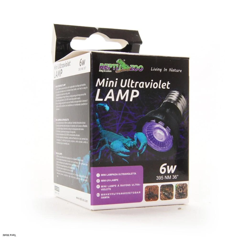 Repti-Zoo Mini UV LED 6W - Fialová UV LED lampa pre škorpióny – Obrázok 2