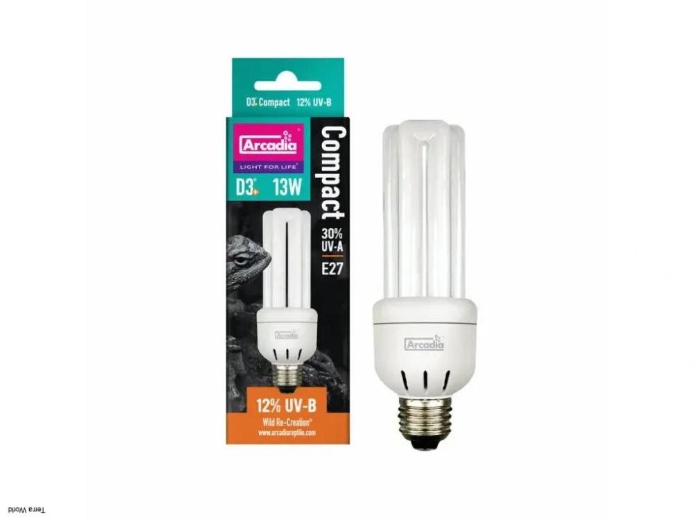 Arcadia D3+ Compact Reptile Lamp 13W 12.0 UVB – Obrázok 3
