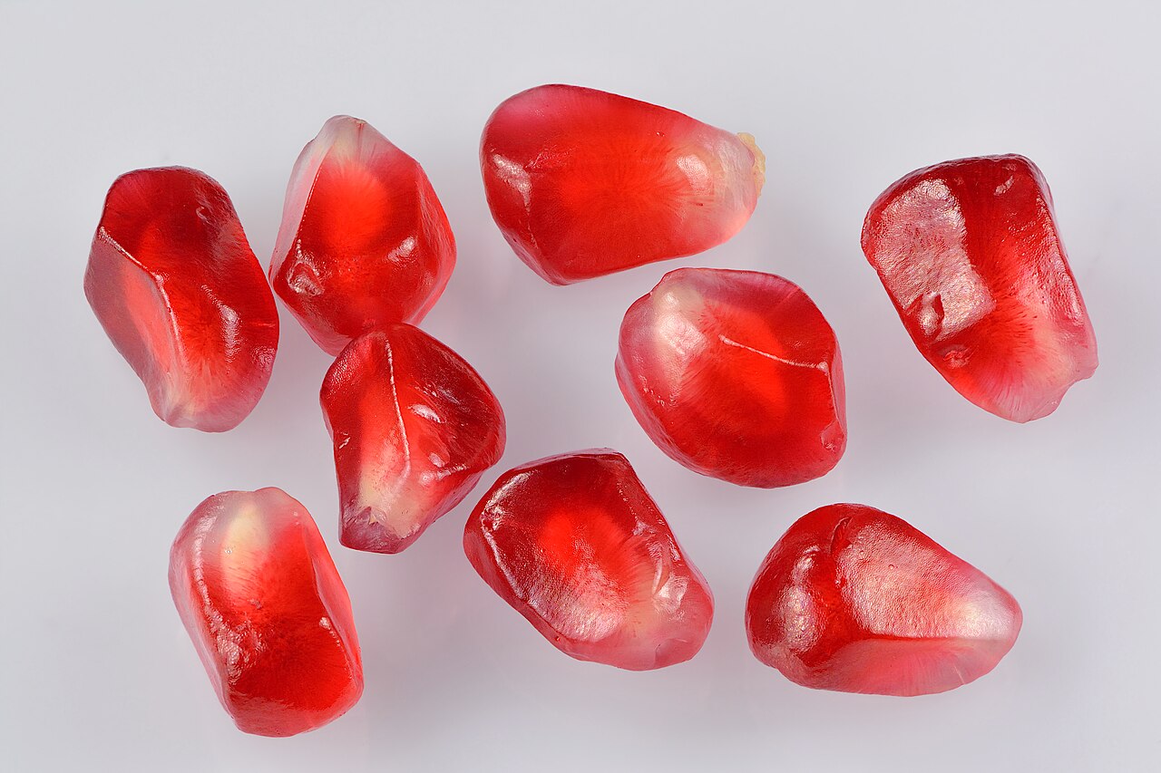 Lesklé listy Punica granatum počas vegetačného obdobia